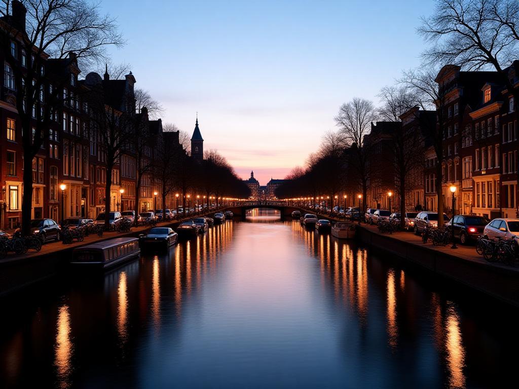 Amsterdam canals at dusk, representing Netherlands Consulting Group